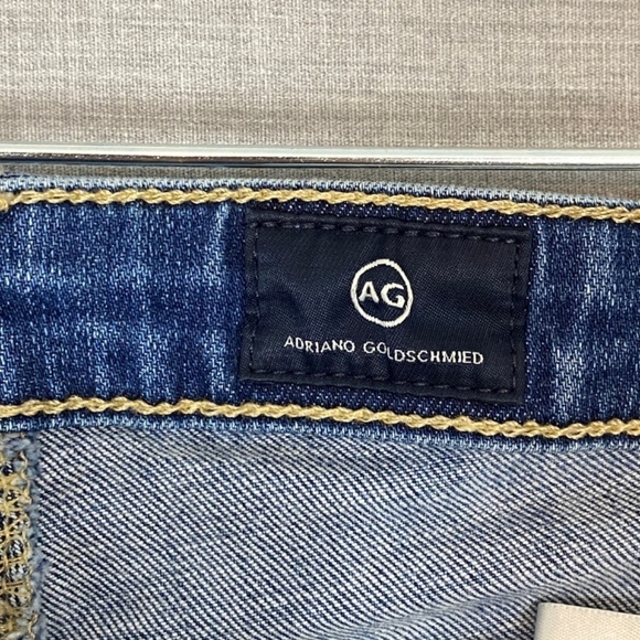AG Adriano Goldschmeid Prima Crop Cigarette Jeans Womens 26R Raw Hem Medium Wash - Picture 8 of 15
